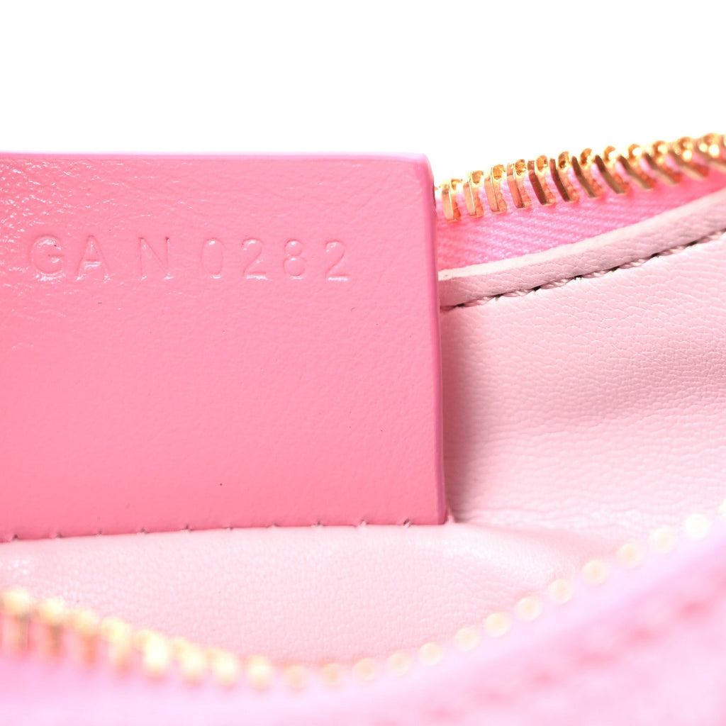 Smooth Calfskin Mini Moon Cut Out Shoulder Bag Bright Pink