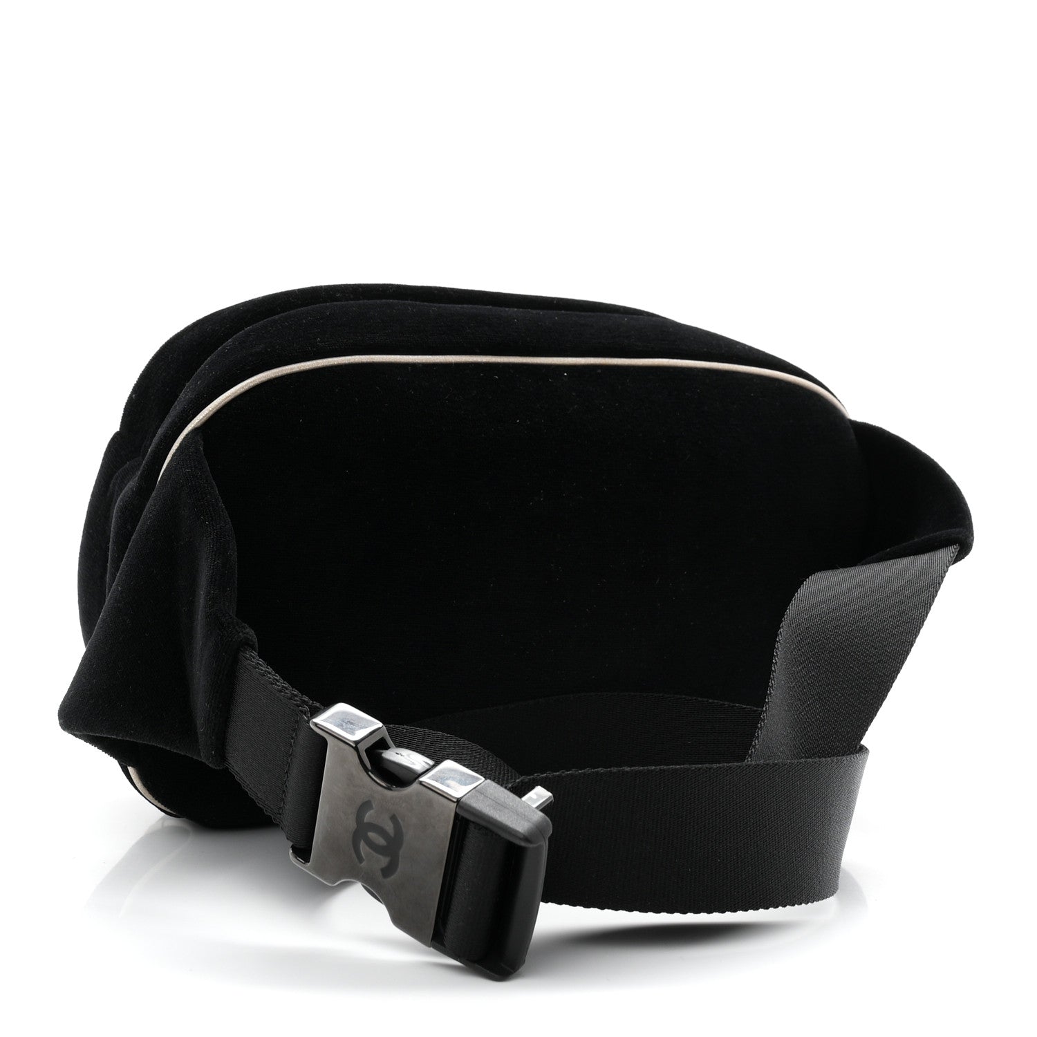 Velvet Quilted Coco Neige Waist Bag Black