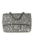 Satin Strass Mini Flap Silvery Black
