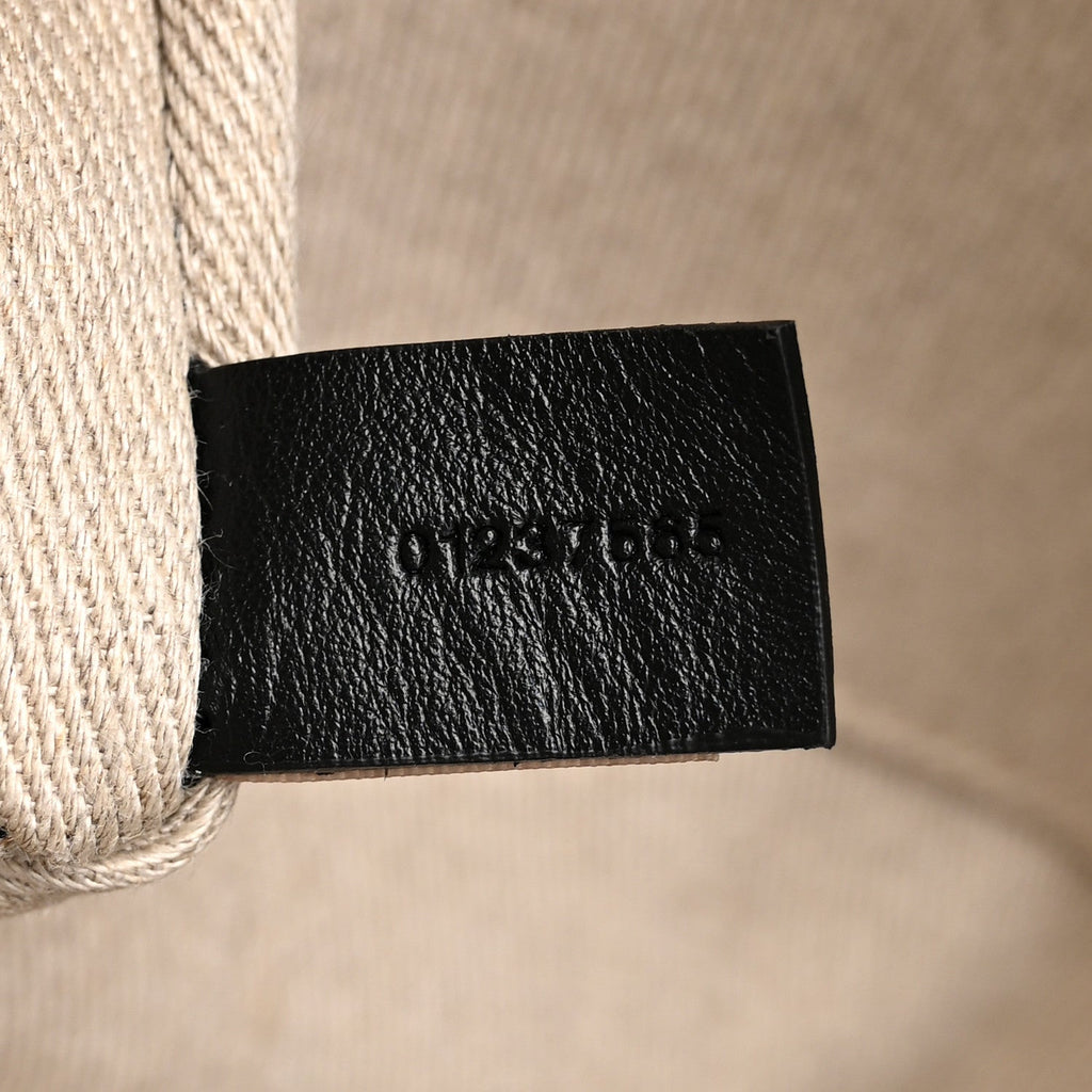 Cotton Shiny Calfskin Medium Woody Ribbon Tote Obscure Navy