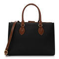 Calfskin Small Top Handle Bag Navy Brown