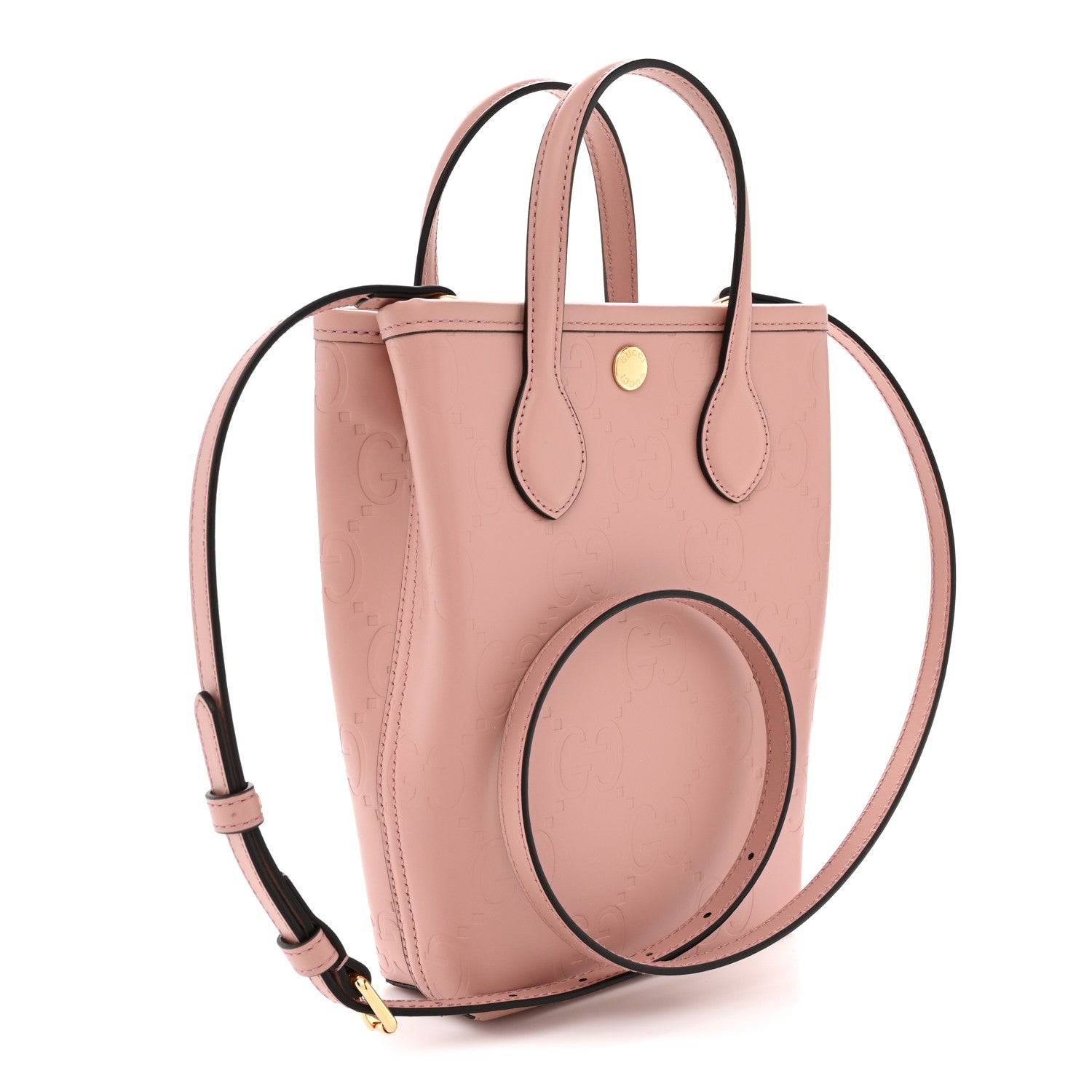 Gilbert Calfskin Jumbo GG Embossed Mini Tote Bag  Dusty Carmine