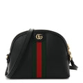 Calfskin GG Web Small Ophidia Dome Shoulder Bag Black