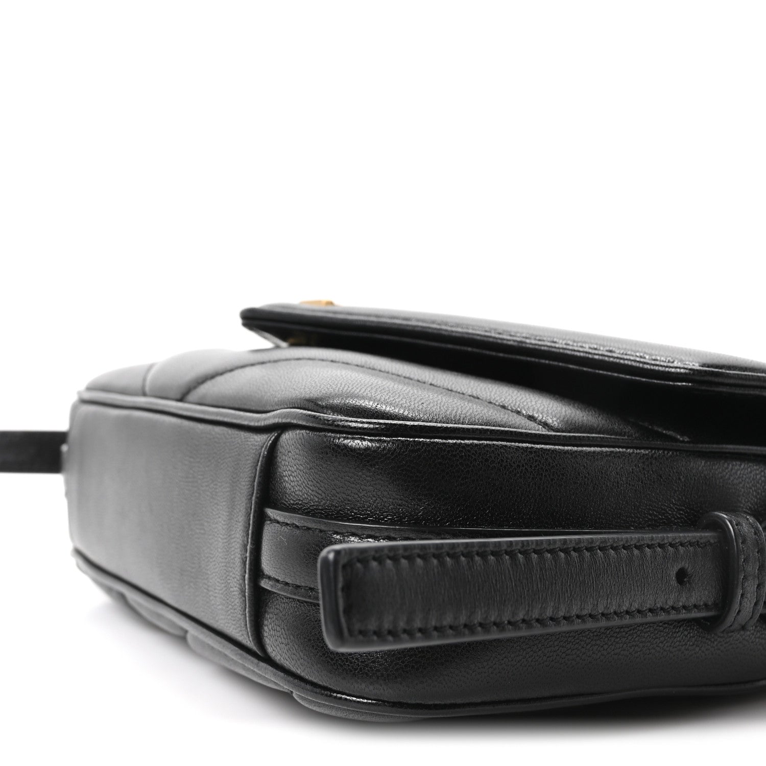 Lambskin Quilted Monogram Toy Loulou Crossbody Bag Black