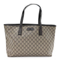 GG Supreme Monogram Medium Zippered Shopping Tote Dark Brown