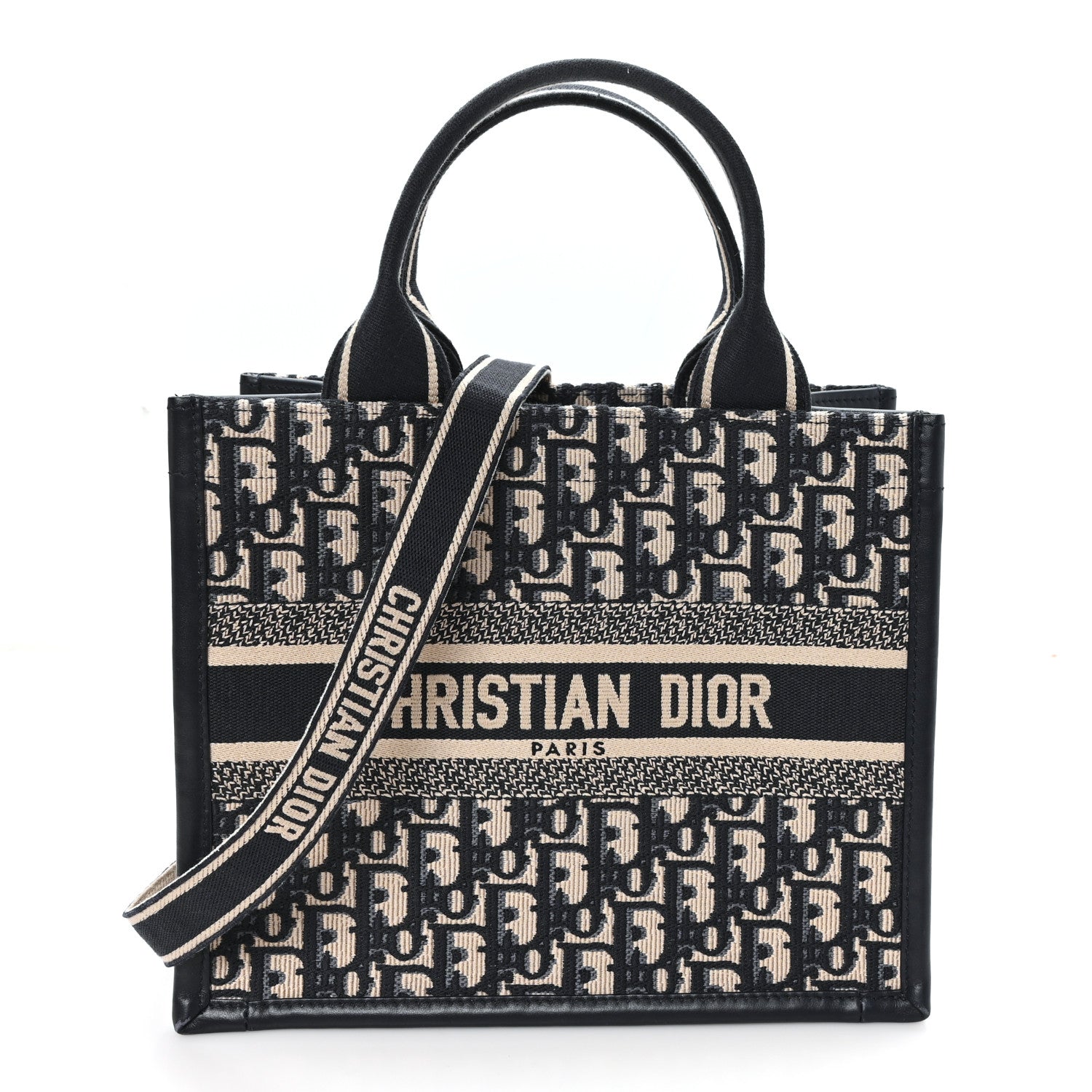 Oblique Calfskin Small Book Tote With Strap Blue Multicolor