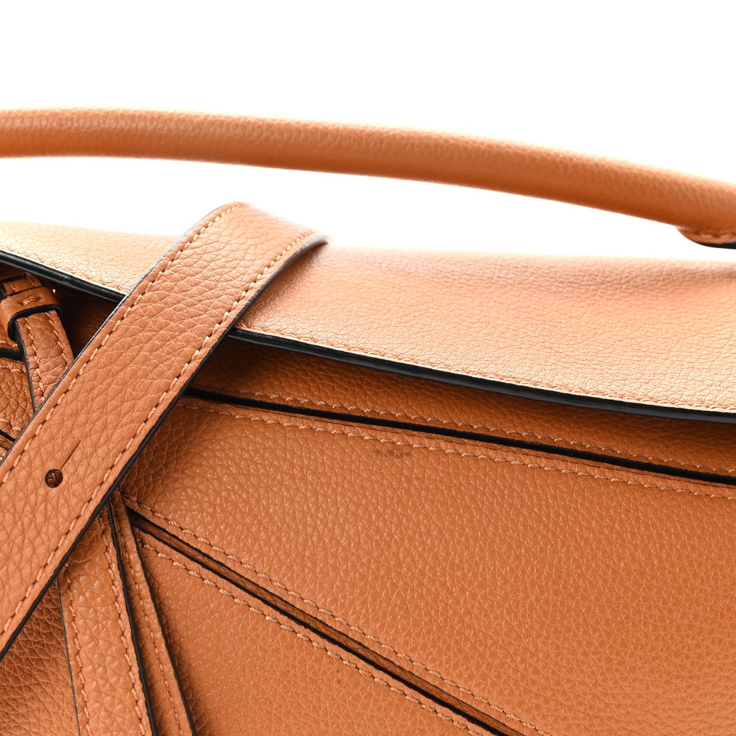 Grained Calfskin Small Puzzle Bag Tan