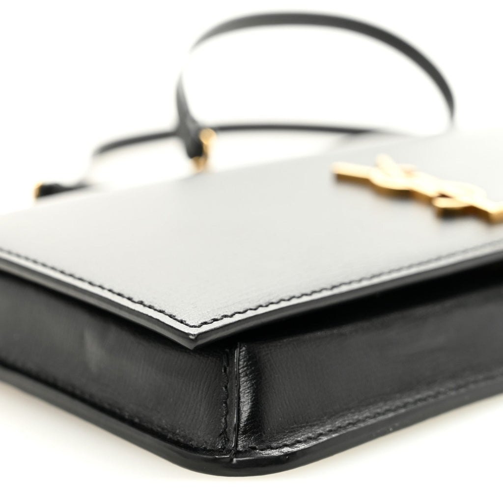 Grained Calfskin Monogram Phone Holder Crossbody Black