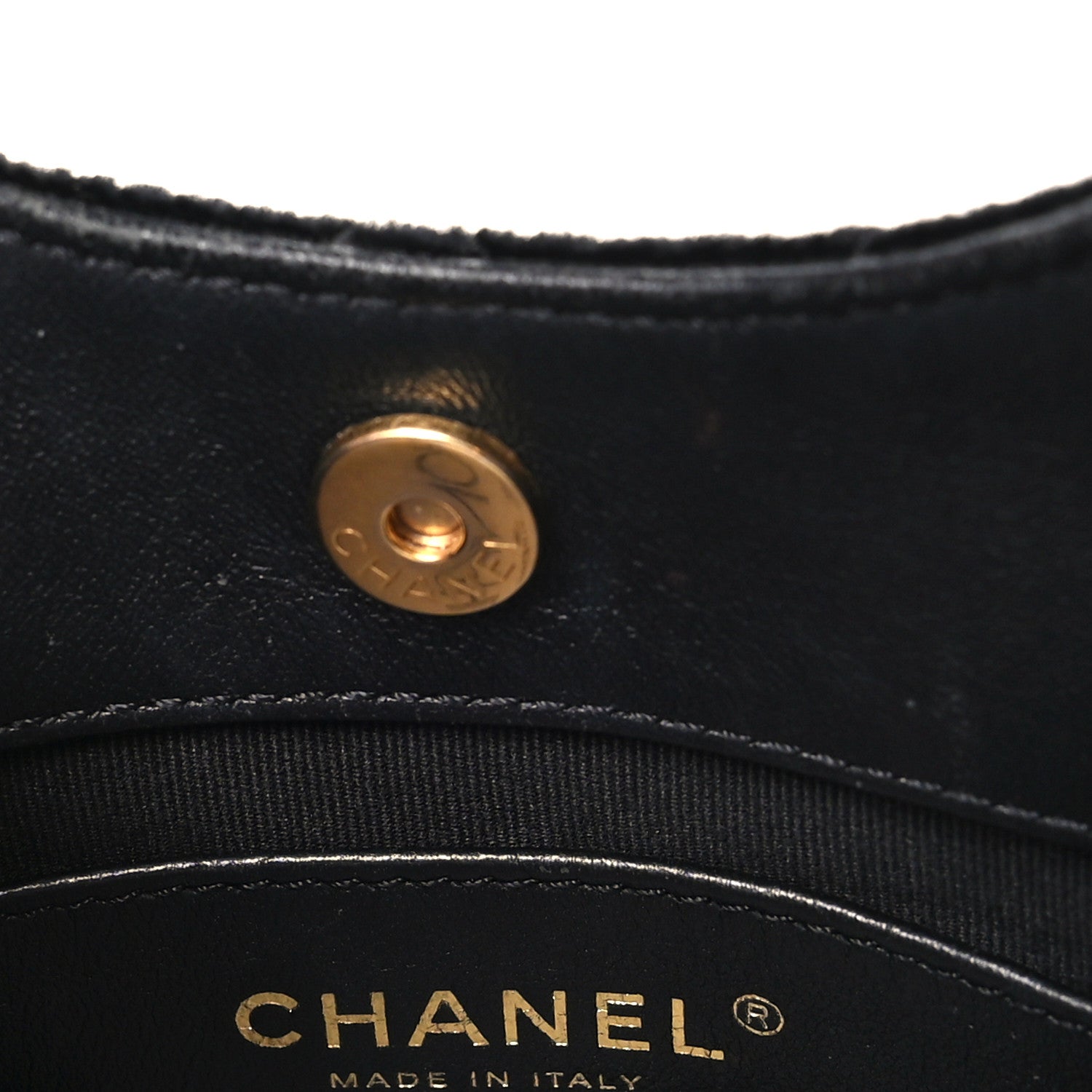Velvet Quilted Small Wavy CC Hobo Black