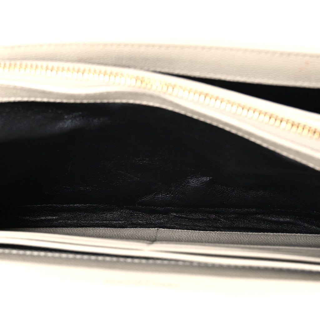 Grain De Poudre Matelasse Chevron Monogram Chain Wallet Blanc Vintage