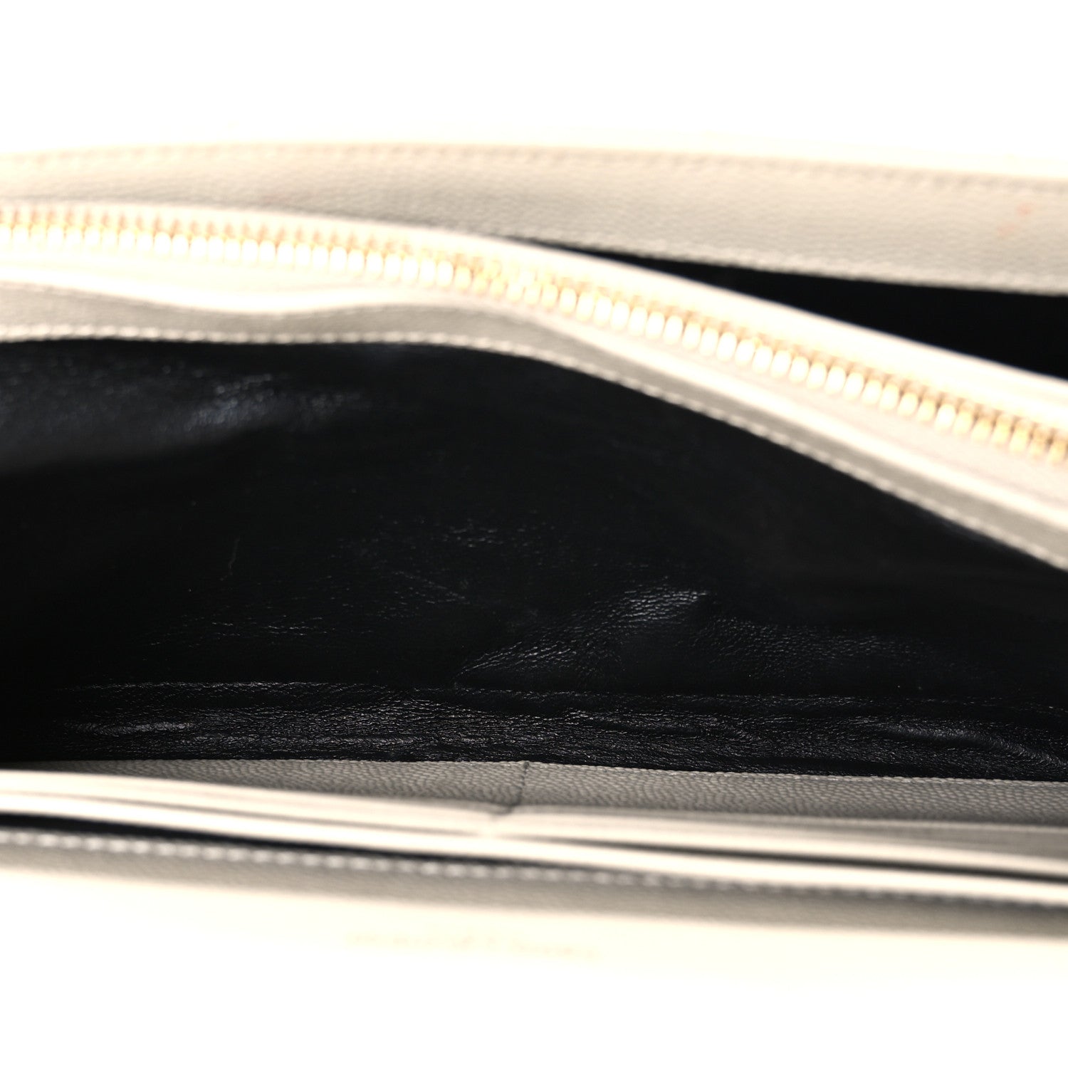 Grain De Poudre Matelasse Chevron Monogram Chain Wallet Blanc Vintage