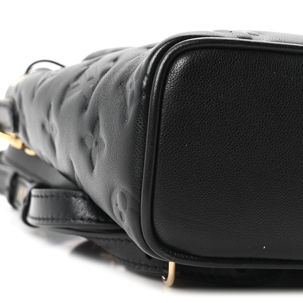 Lambskin Embossed Monogram Coussin Mini Backpack Black