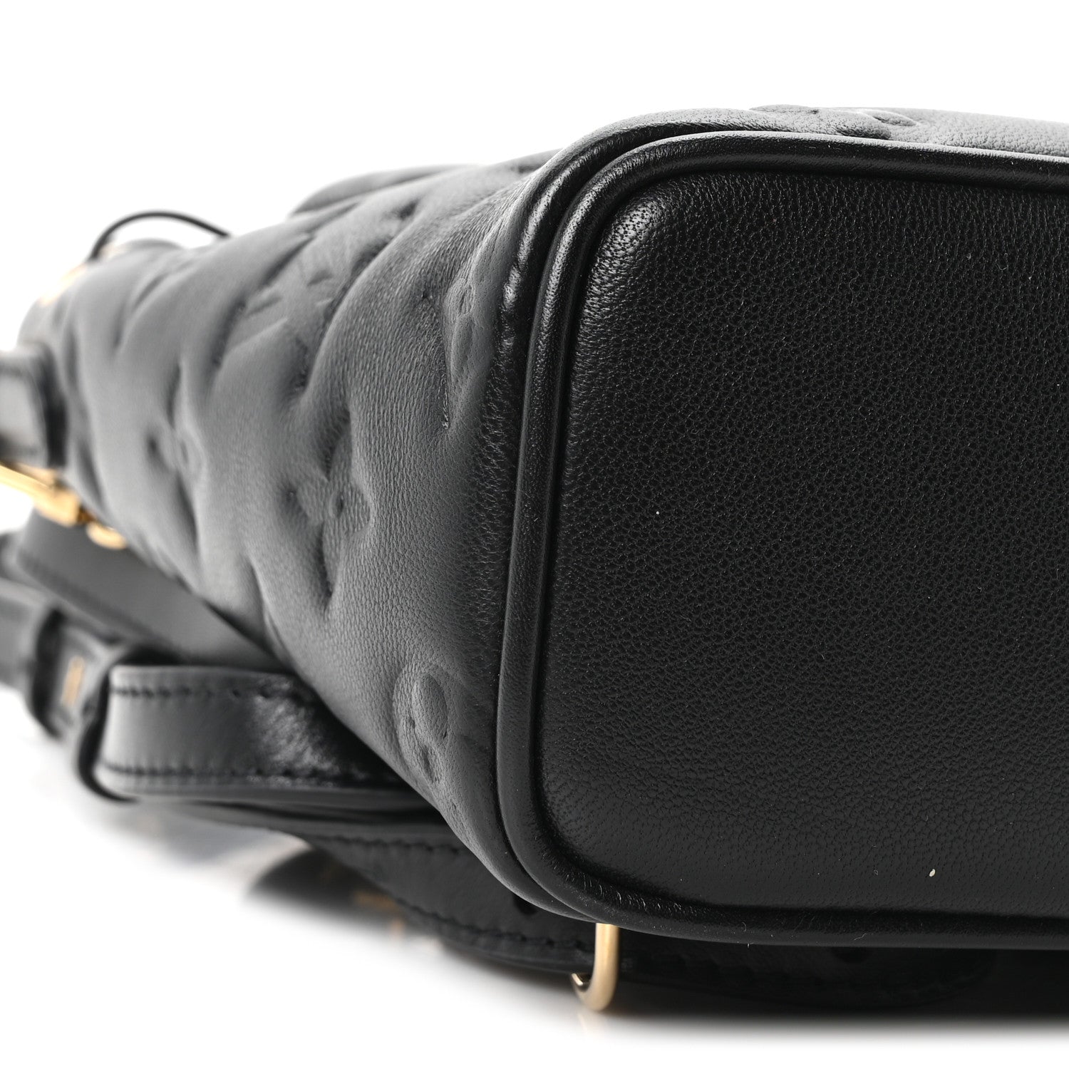 Lambskin Embossed Monogram Coussin Mini Backpack Black