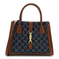 New Denim GG Monogram Dollar Calfskin Medium Jackie 1961 Tote Blue Tea Cuir Epilog