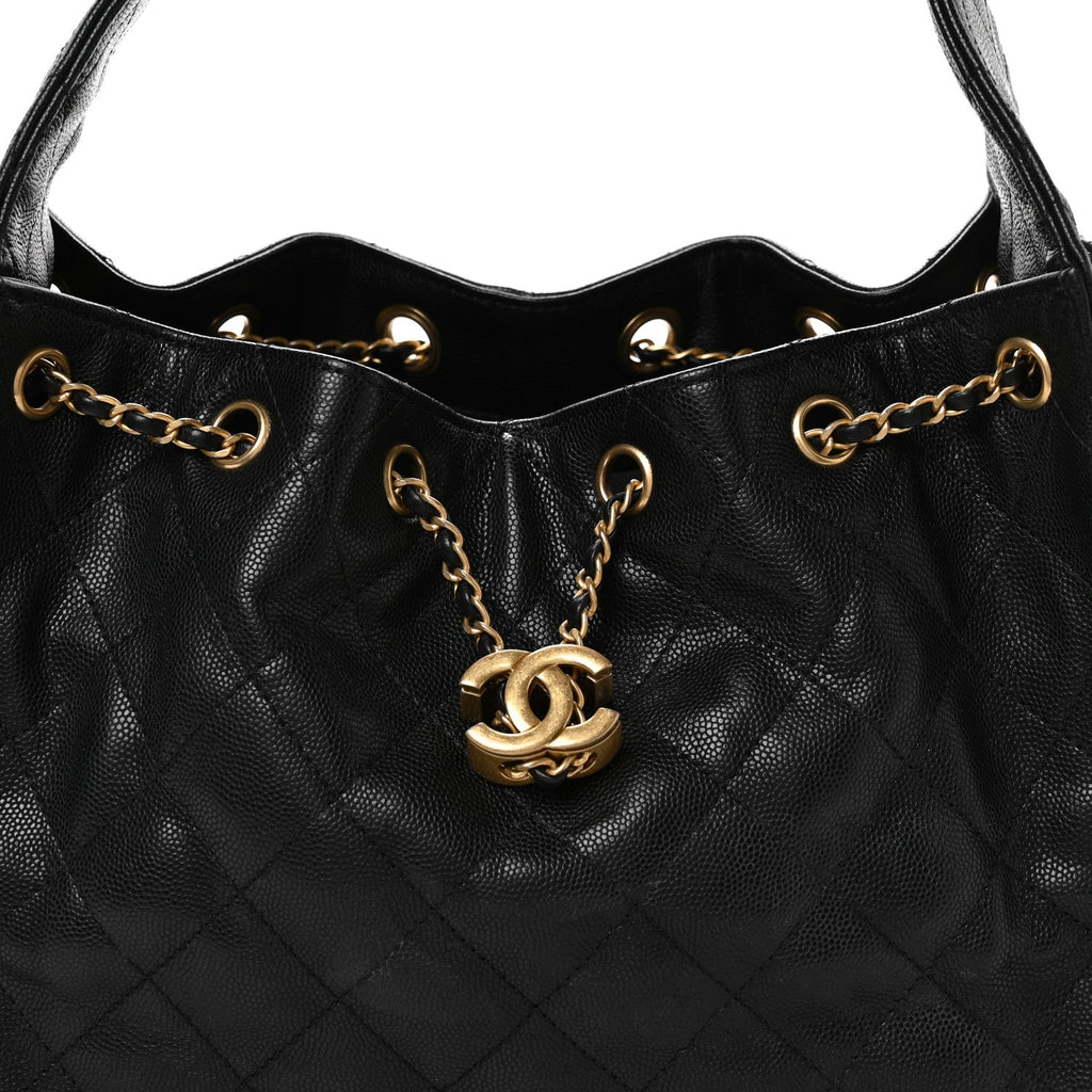 Caviar Quilted Small Chanel 25 Handbag Black