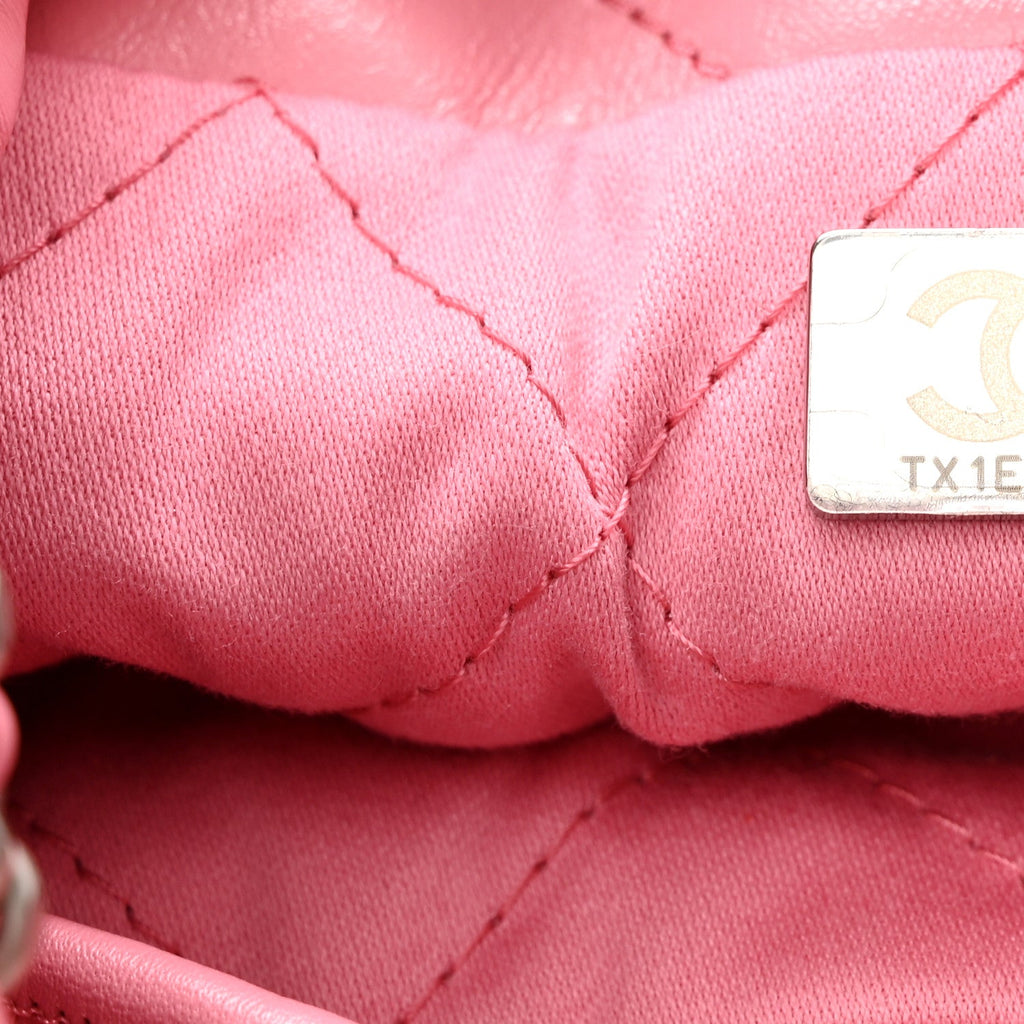 Shiny Calfskin Quilted Mini Chanel 22 Pink