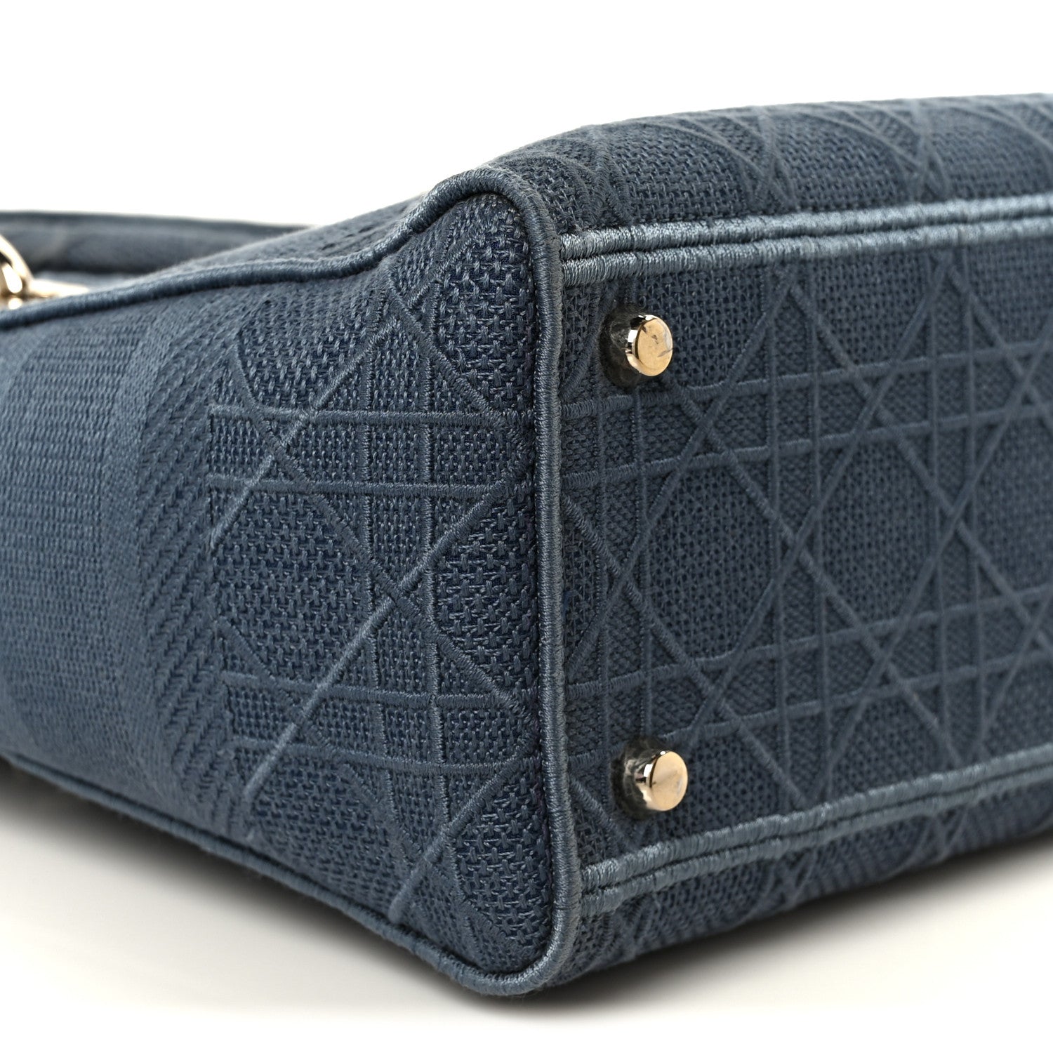 Canvas Embroidered Cannage Medium Lady D-Lite Denim Blue