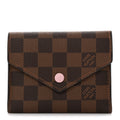 Damier Ebene Victorine Wallet Rose Ballerine