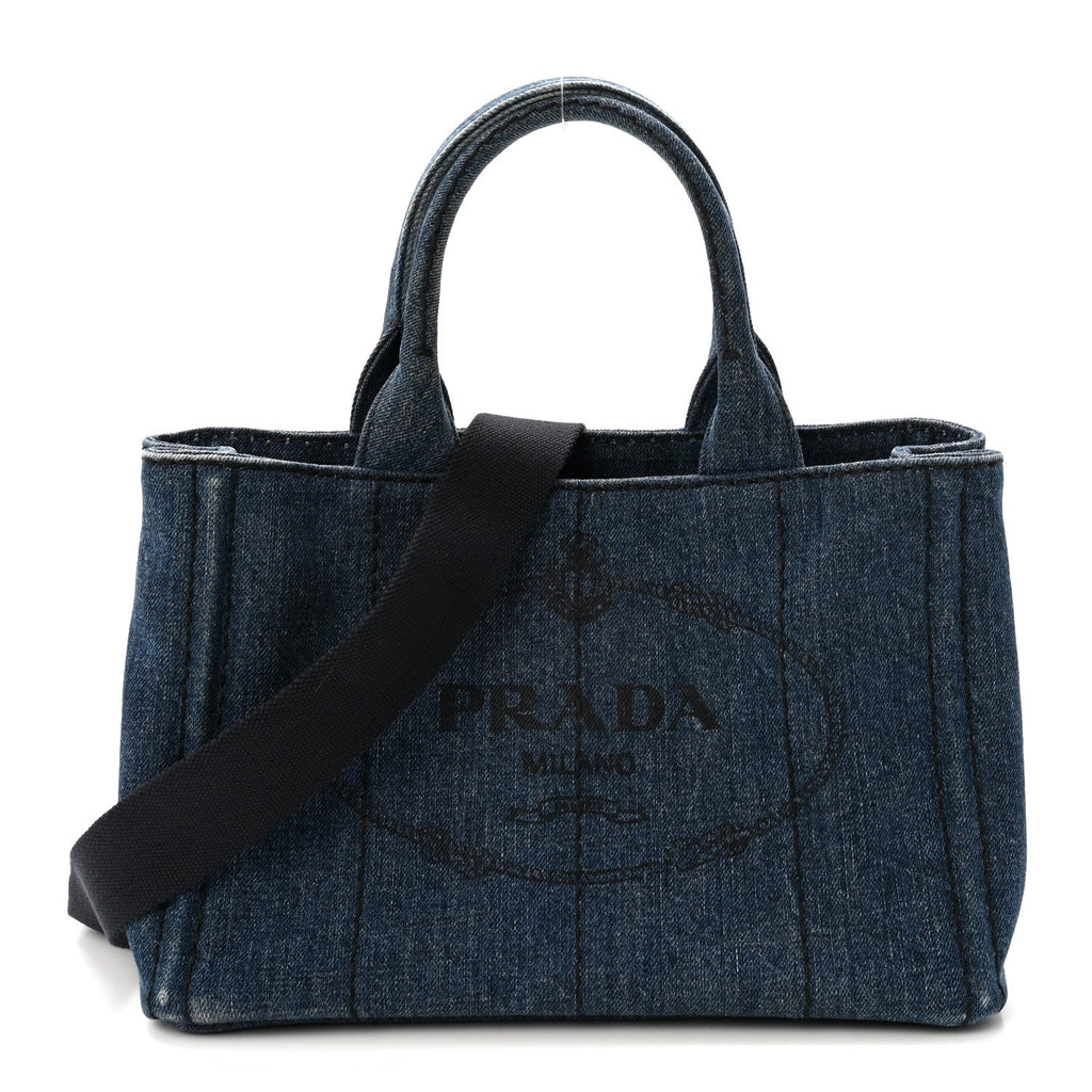 Denim Small Logo Tote Bleu