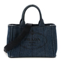 Denim Small Logo Tote Bleu