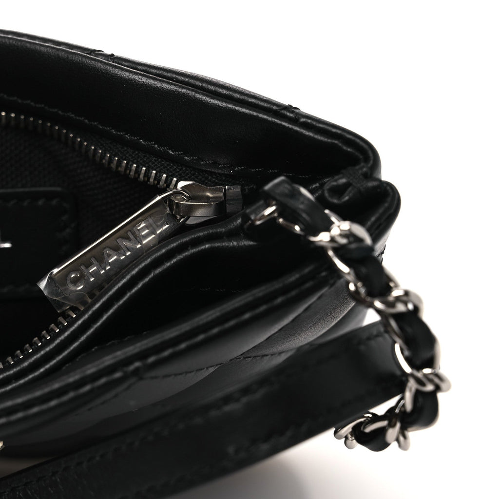 Lambskin Quilted Uniform Crossbody Bag Black