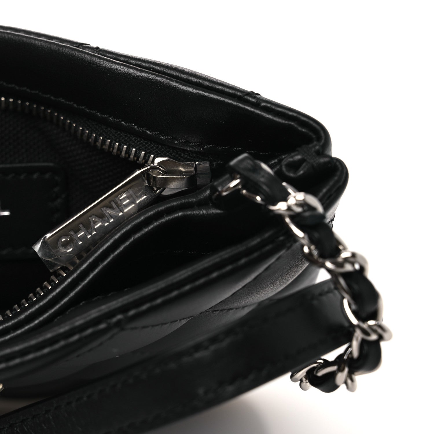Lambskin Quilted Uniform Crossbody Bag Black