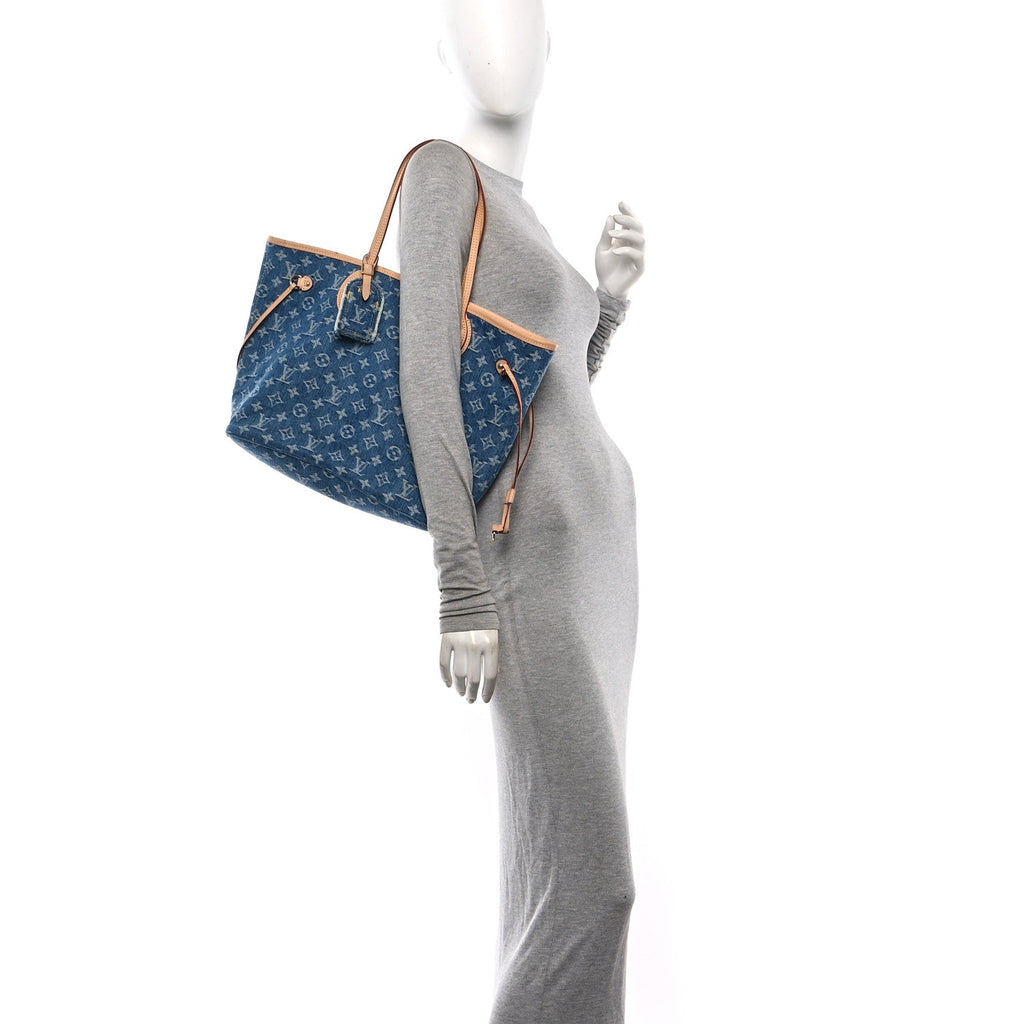 Monogram Denim Neo Neverfull MM Blue