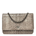 Snakeskin Wallet On Chain WOC Brown Silver