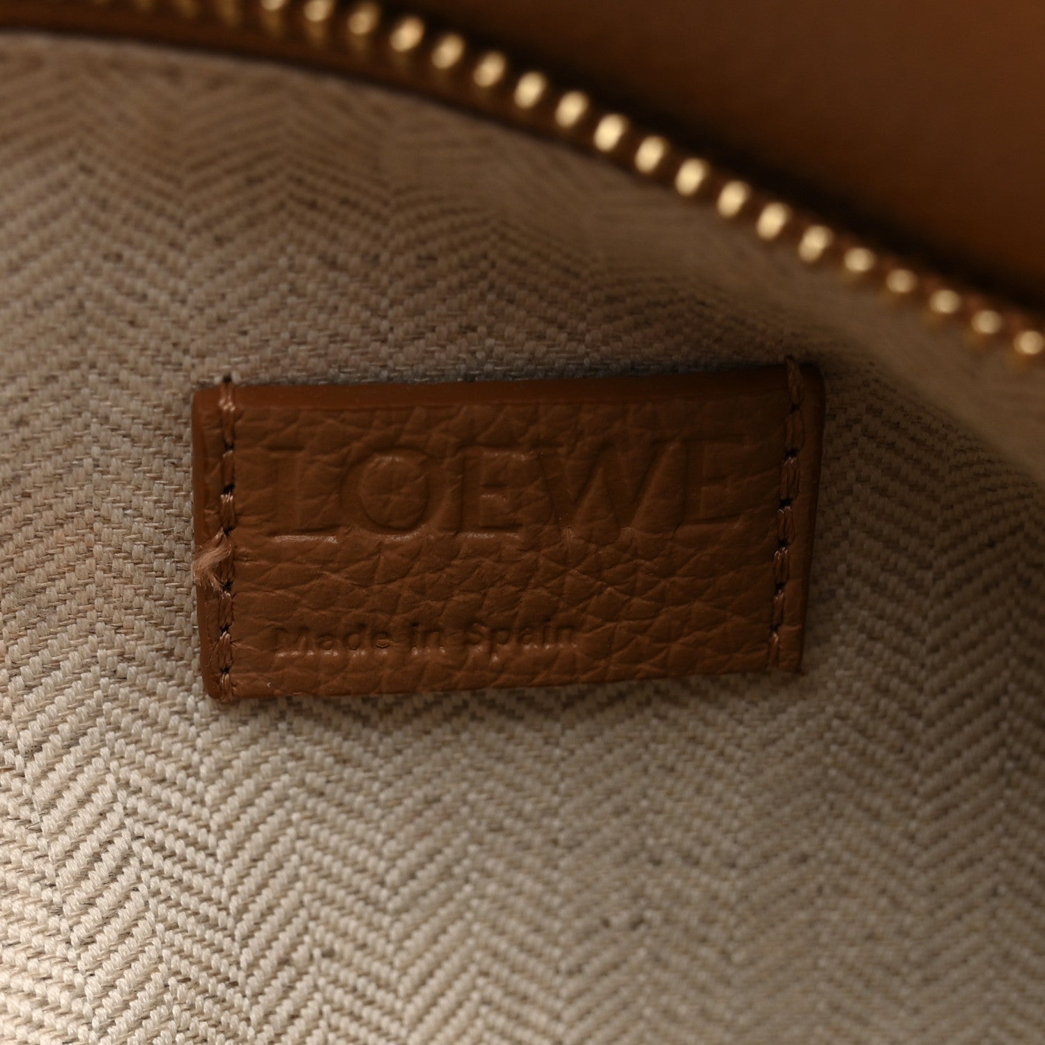 Grained Calfskin Small Puzzle Edge Bag Toffee