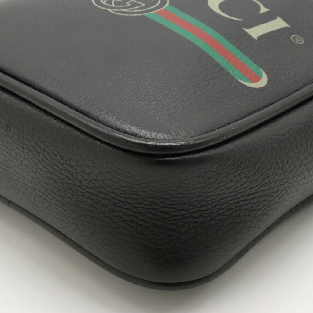 Gucci Leather Gucci Print Shoulder Bag 523591
