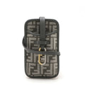 Fendi Zucca Viscose Leather Phone Pouch Shoulder Bag