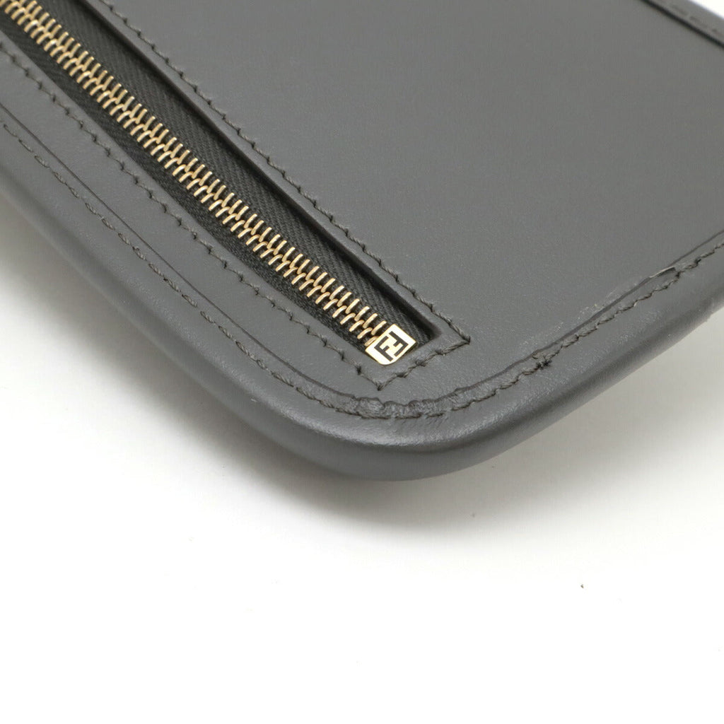 Fendi Zucca Viscose Leather Phone Pouch Shoulder Bag
