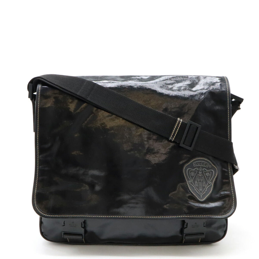 Gucci Coated Canvas Crest Emblem Shoulder Bag 181094