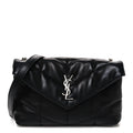 Lambskin Quilted Toy Loulou Puffer Monogram Chain Satchel Black
