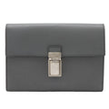 Prada Saffiano Clutch Bag 2way Bag Leather Grey