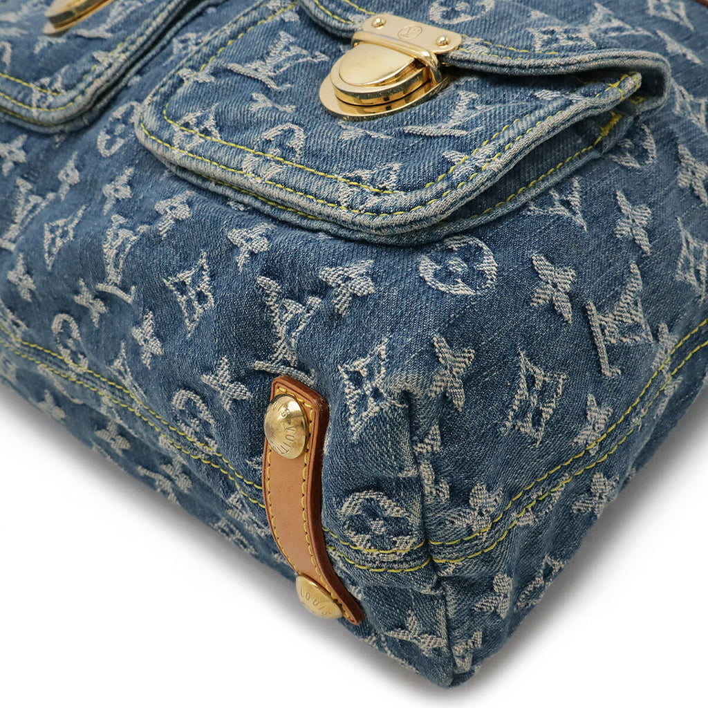 Louis Vuitton Monogram Denim Baggy GM Shoulder Bag Blue M95048