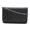 Chanel Calfskin Cambon Line Chain Wallet Shoulder Bag A46646