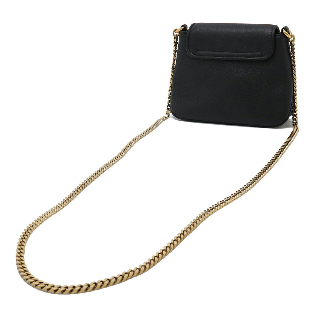 Gucci Double G Detail Leather Shoulder Bag