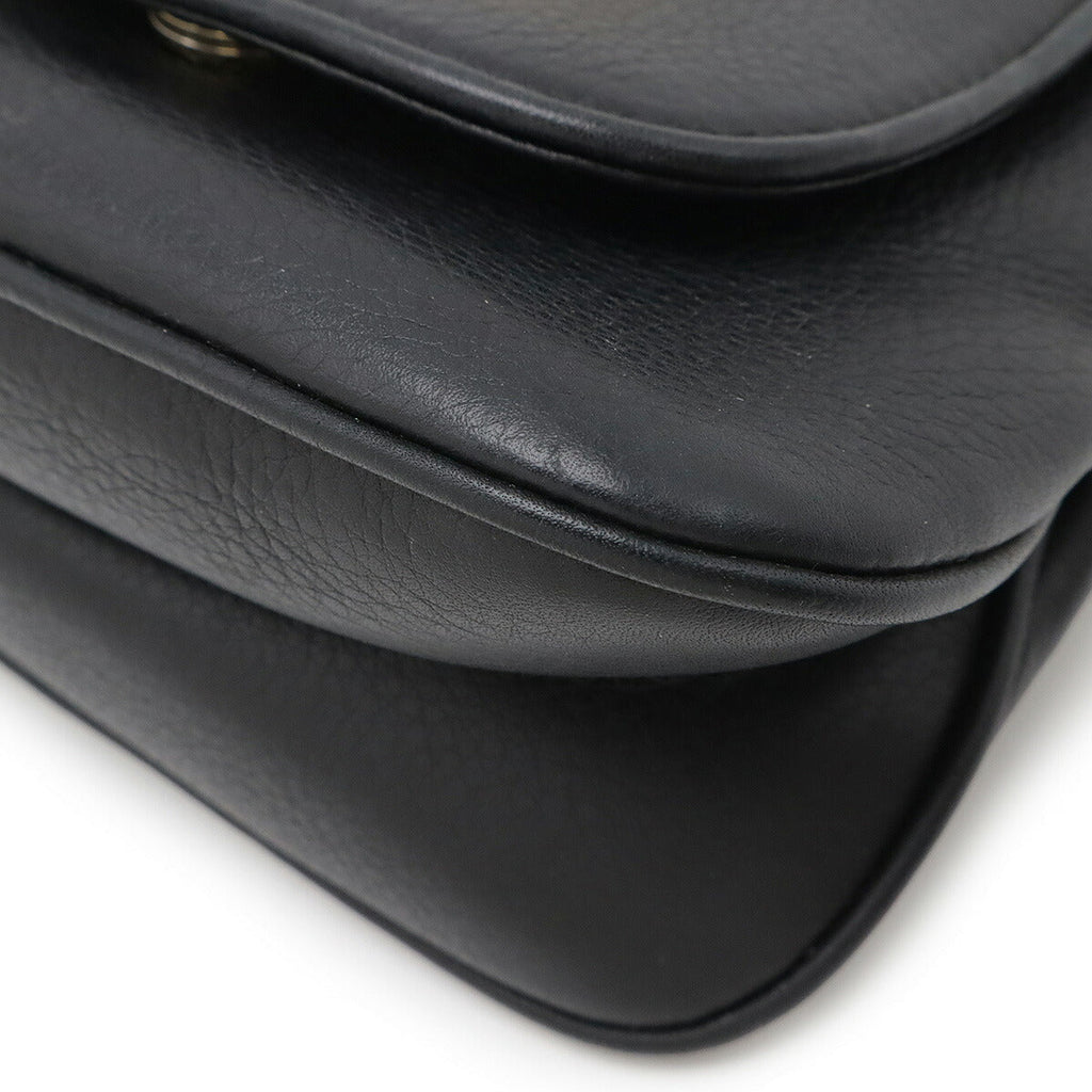 Gucci Double G Detail Leather Shoulder Bag