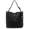 Prada VIT.DAINO Shoulder Bag Leather Black BR4892