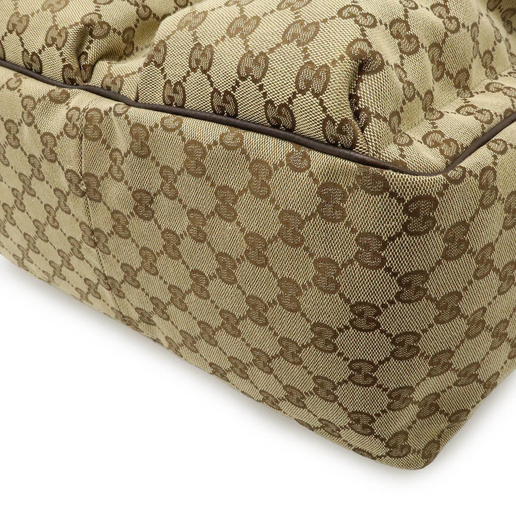 Gucci GG Canvas Leather Tote Bag