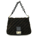 Fendi Mamma Bucket Velour Enamel Shoulder Bag