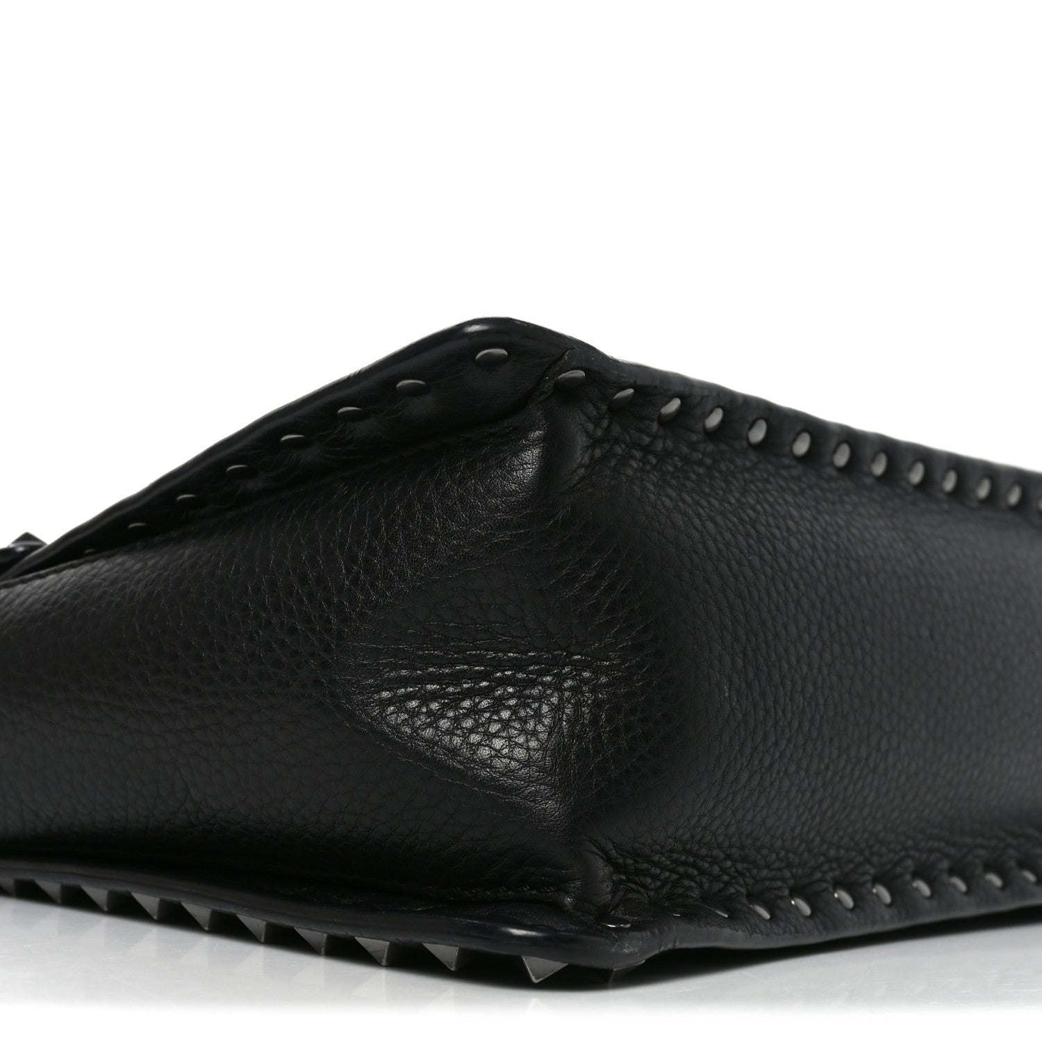 Alce Printed Calfskin Rockstud Top Handle Flap Shoulder Bag Black