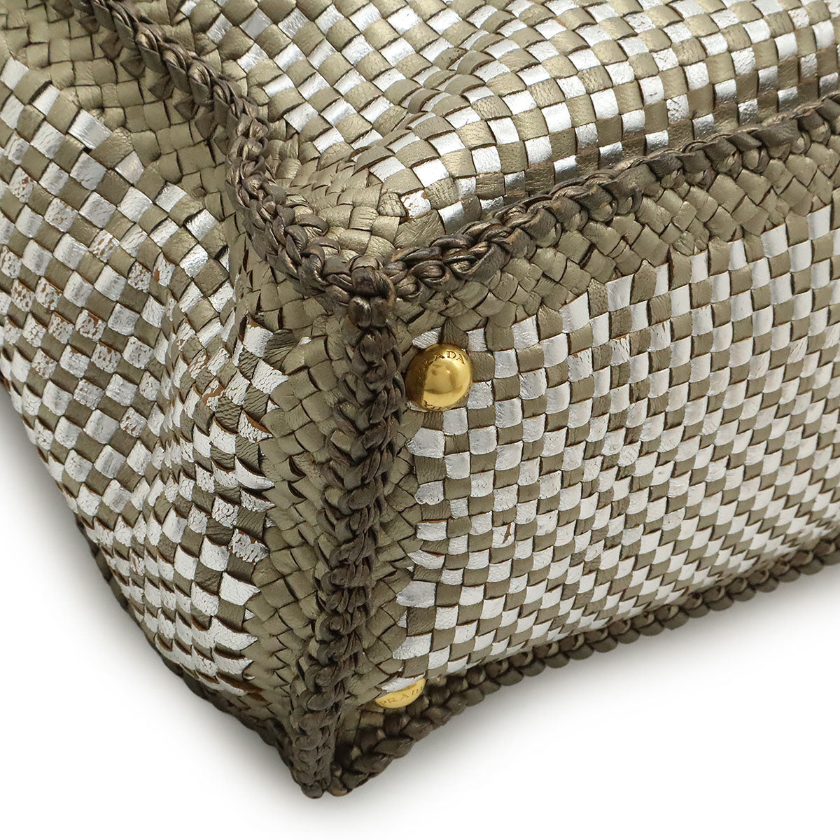 Prada MADRAS Leather 2way Tote Bag