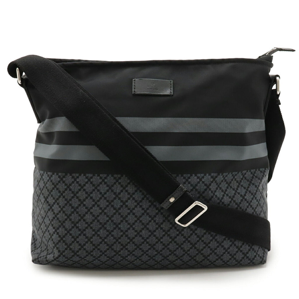 Gucci Diamante Nylon Leather Shoulder Bag