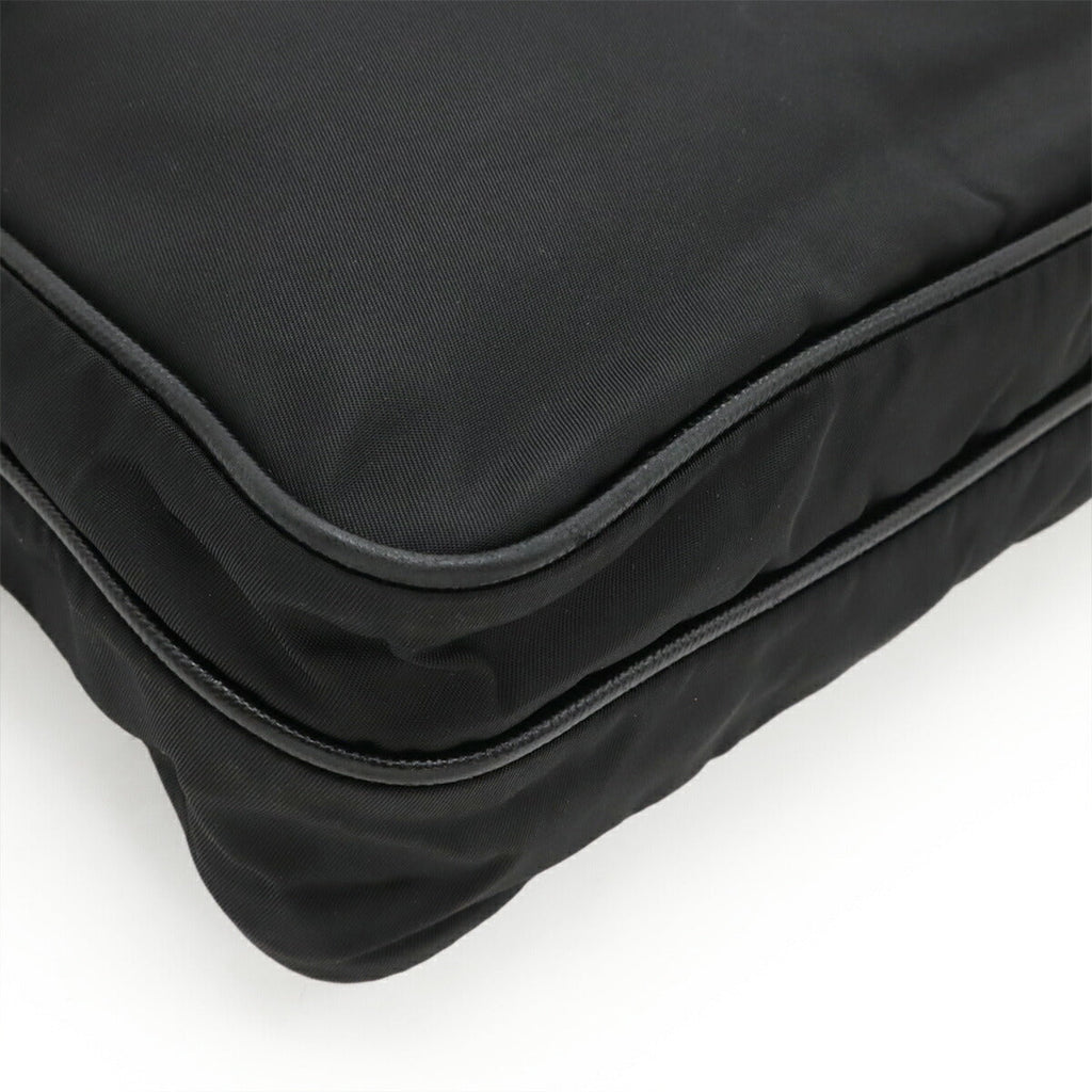 Prada Triangle Logo Nylon Leather Shoulder Bag