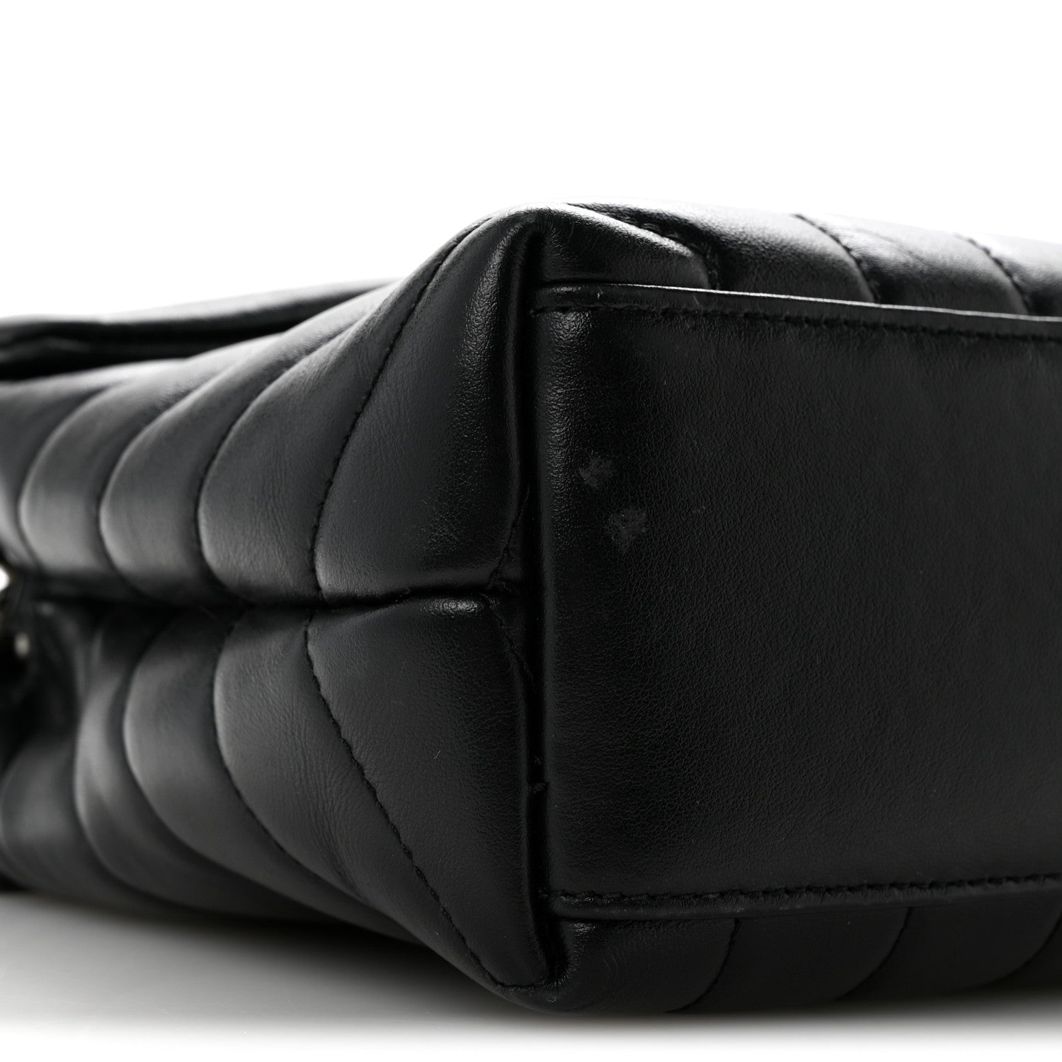 Calfskin Y Quilted Monogram Small Loulou Chain Satchel Black