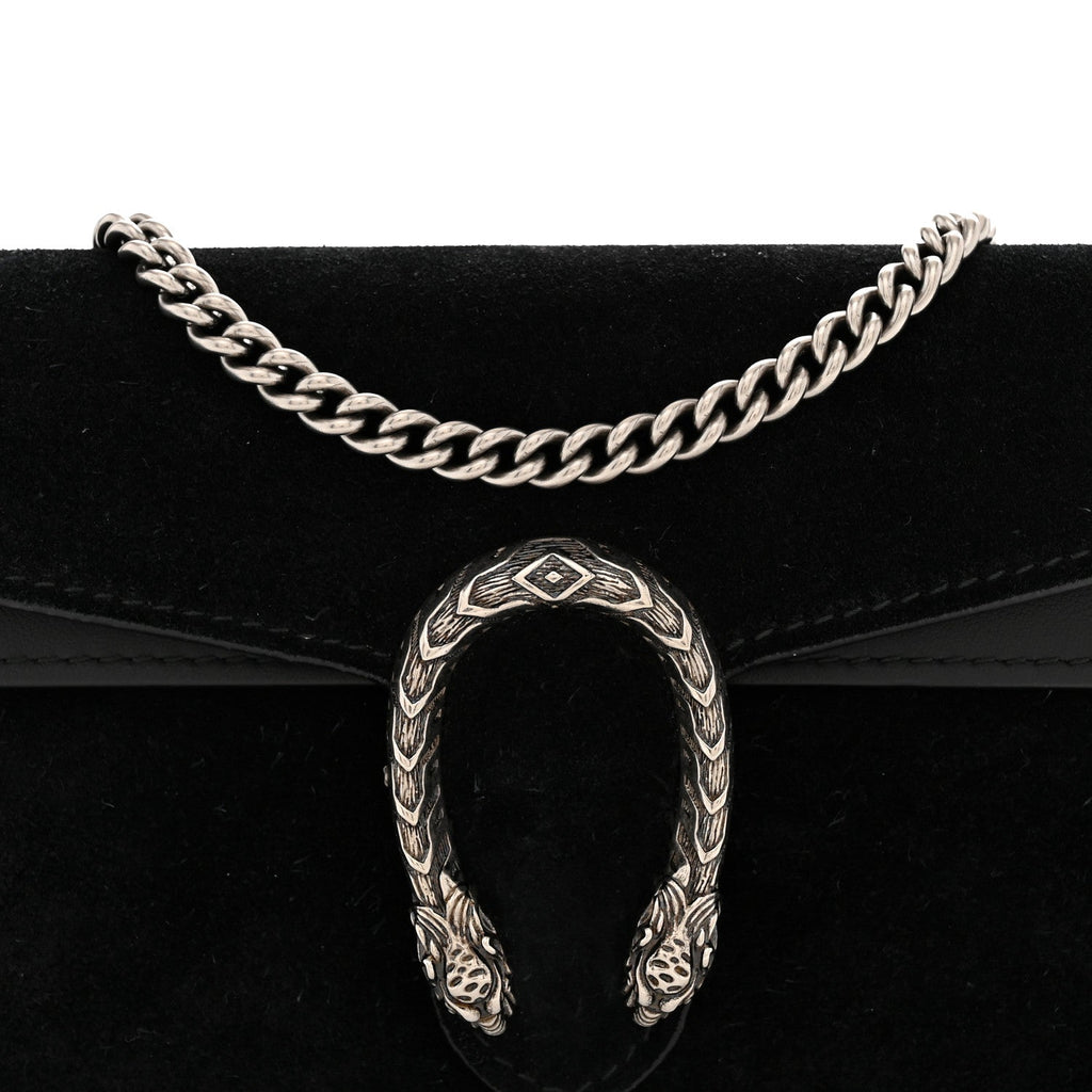 Suede Super Mini Dionysus Shoulder Bag Black