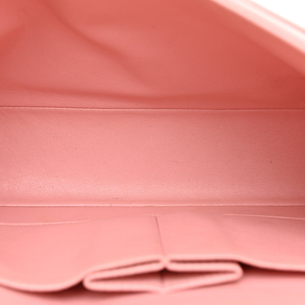 Caviar Quilted Medium Double Flap Pink