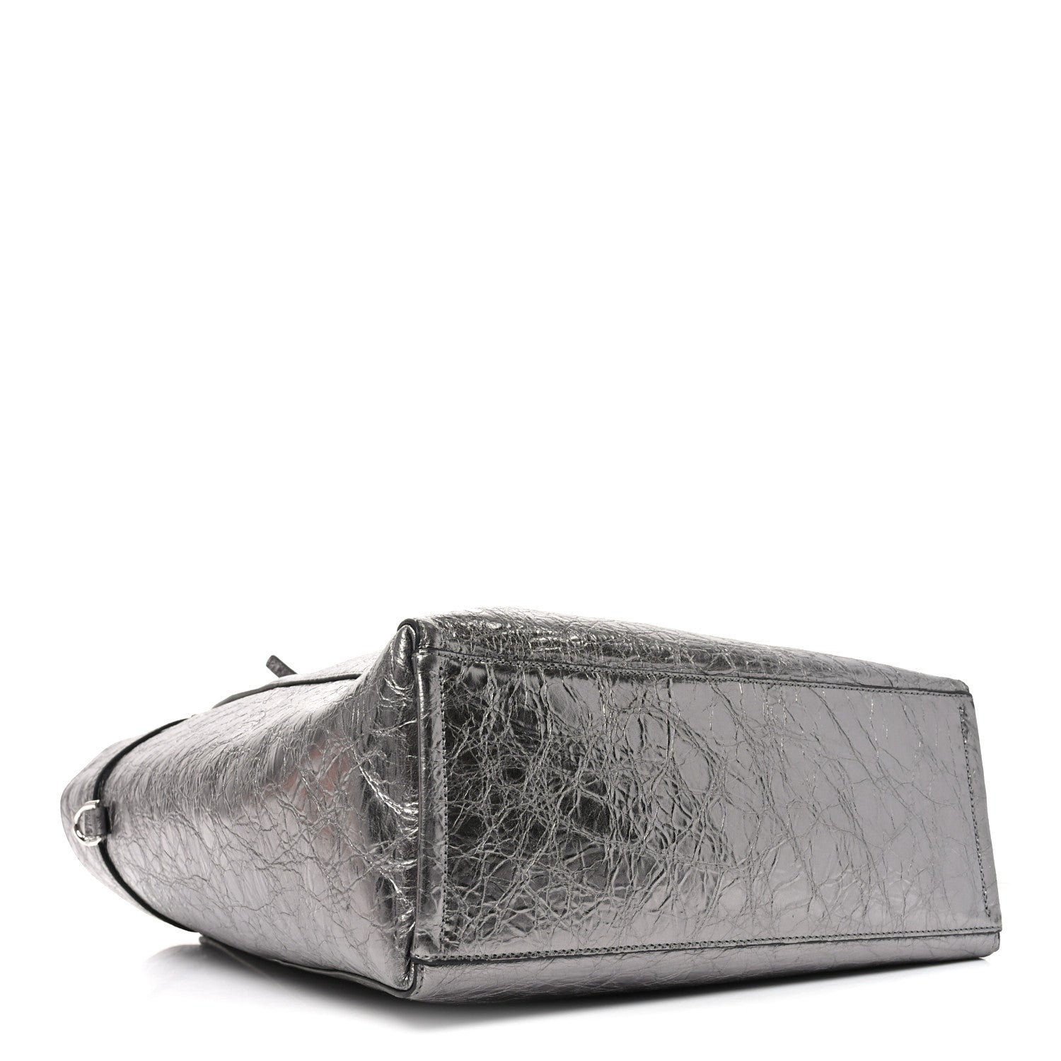 Metallic Calfskin Voyou Medium Tote Bag Silver